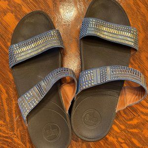 FitFlop Womens Sandle Blue Metalic